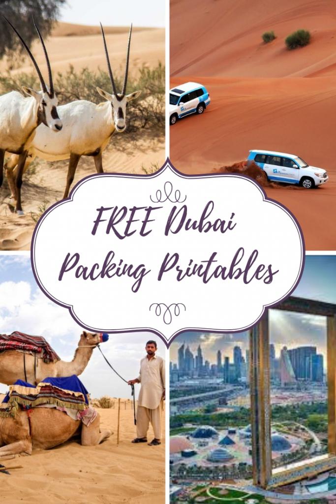 FREE Dubai Packing Printables