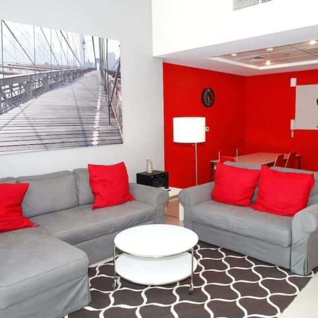 best airbnbs dubai mall birds eye living room