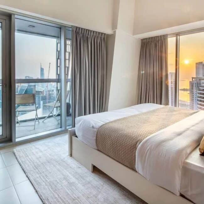 best airbnbs dubai marina luxurious bright and airy bed
