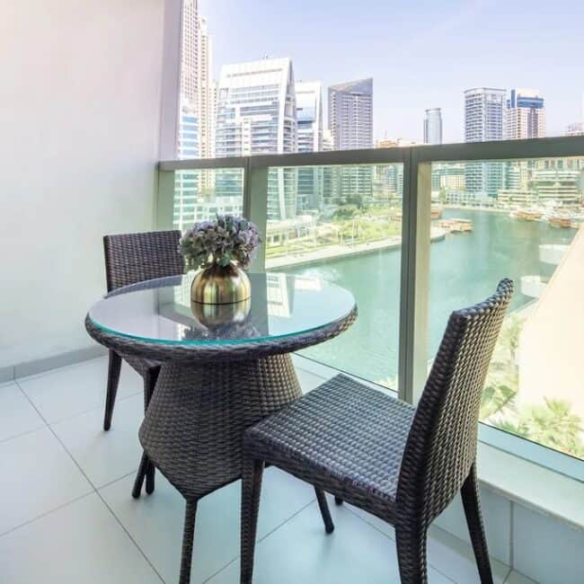 best airbnbs dubai marina stunning and modern bed outside