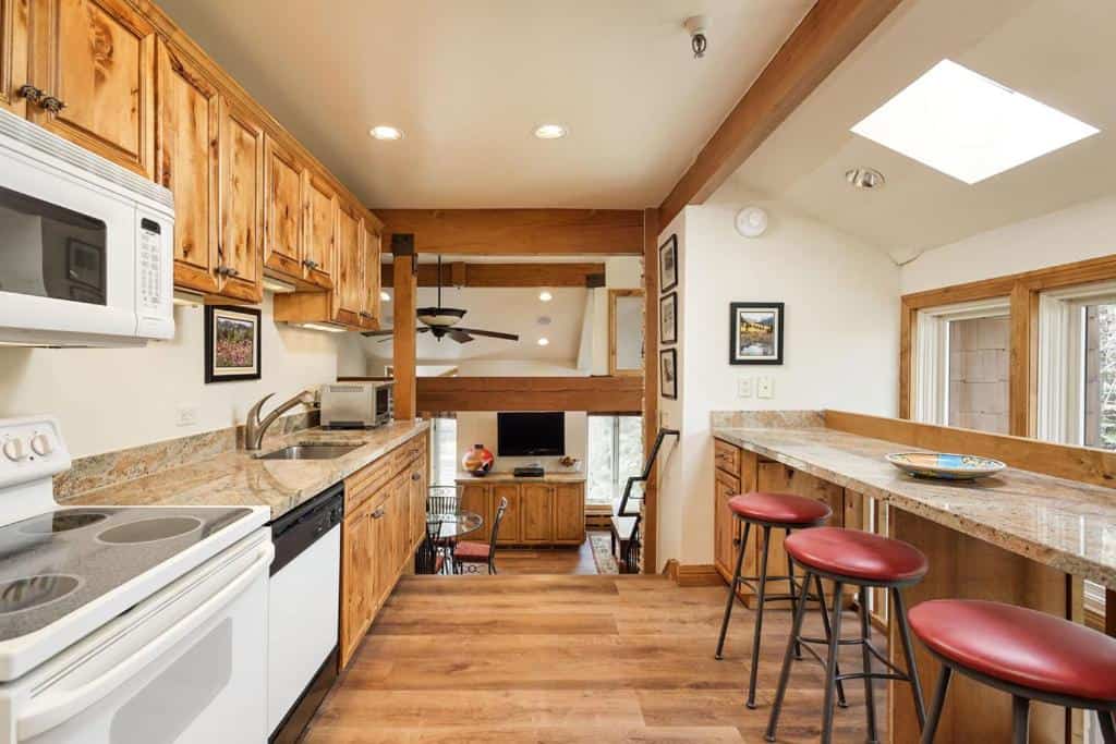 best cabins aspen three level holiday rental kitchen
