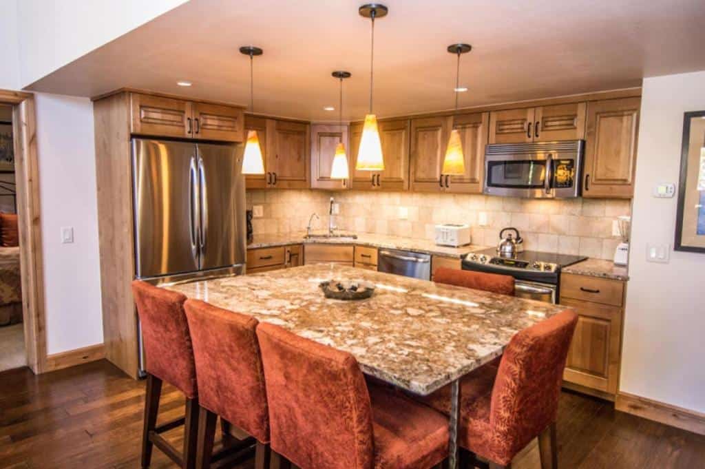 best cabins aspen three level loft kitchen