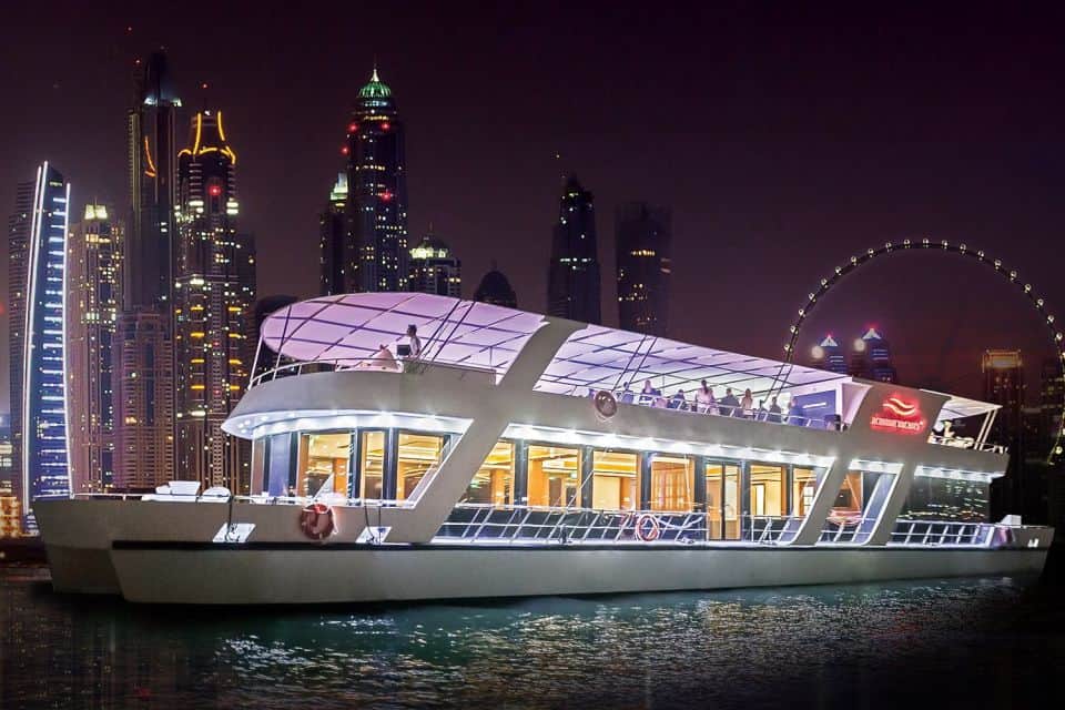 A scenic tour of Dubai Marina on a luxurious yacht