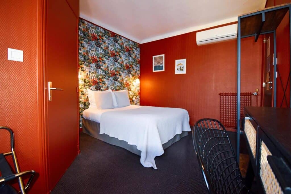 Cozy hotel room with modern decor in Reims