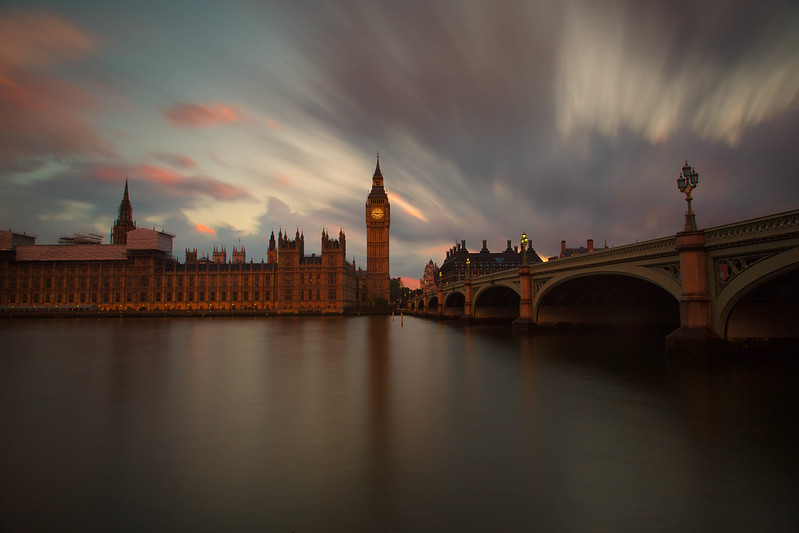 A bridge over a river in London, connecting the city's iconic landmarks.